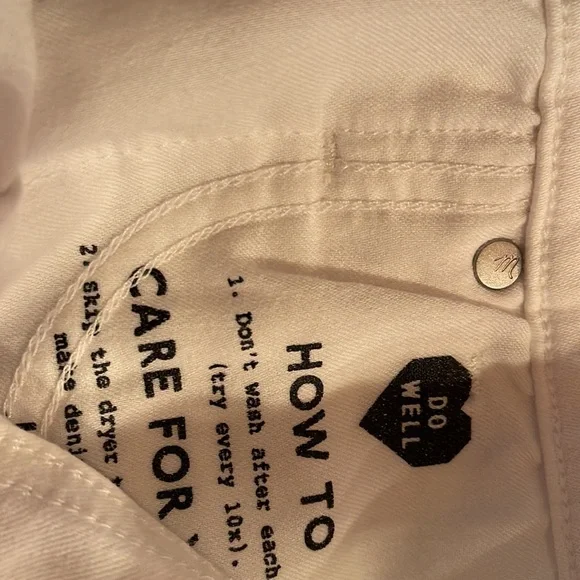 Madewell 10" High-Rise Skinny Jeans in Pure White (007) NWOT - Picture 4 of 4